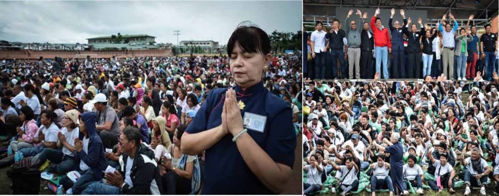 SEA OF PEOPLE. Thousands of  typhoon victims attended the 2013 Year End Blessing & Prayer Vigil at the  Leyte Sports Development Center in Tacloban on January 19  to show their gratitude for the help they received from  the Tzu Chi Foundation.(Photo Courtesy)