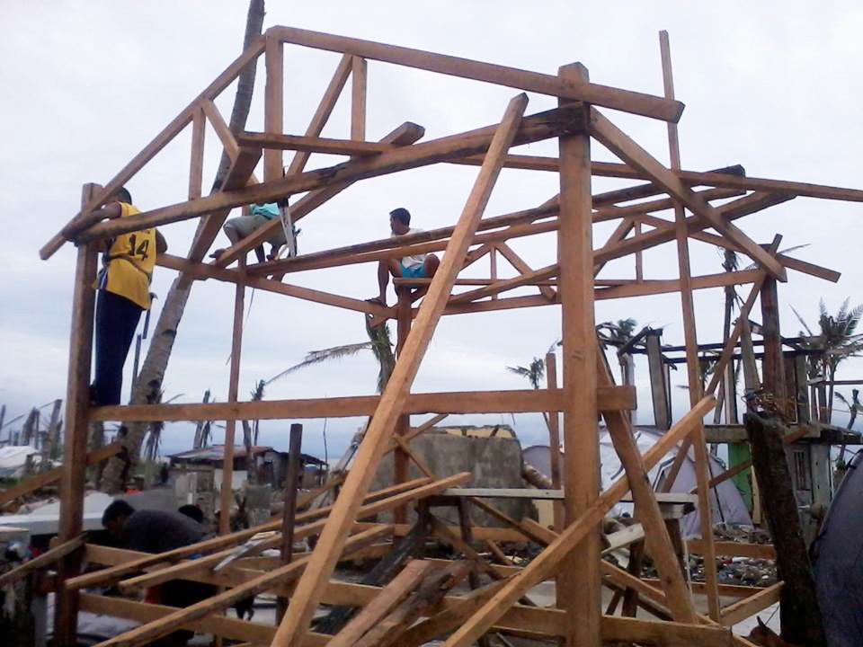 Members of the Mormons Church learned the basics on carpentry with their own houses damaged by Yolanda repaired by them. The new and instant carpenters were trained by the Mormons Church. as a way to help them repair their damaged houses but also provide additional income.  Photo courtesy of Ricardo Aban
