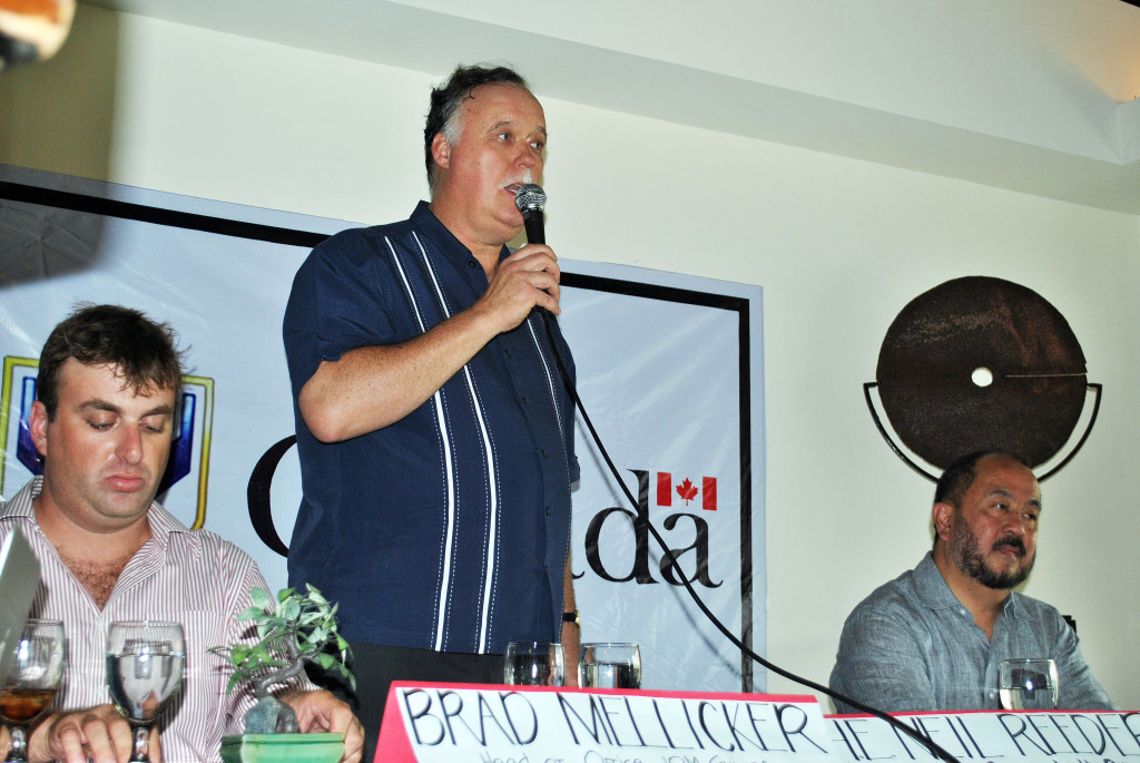 Canadian Ambassador to the Philippine Neil Reeder was in the city on July 14 to assess the progress of the programs and activities funded  by his country for victims of supertyphoon  Yolanda. With him during his visit was Senator Tobias Enverga, Jr. who is of Filipino descent. (TOTEX ARCUENO)