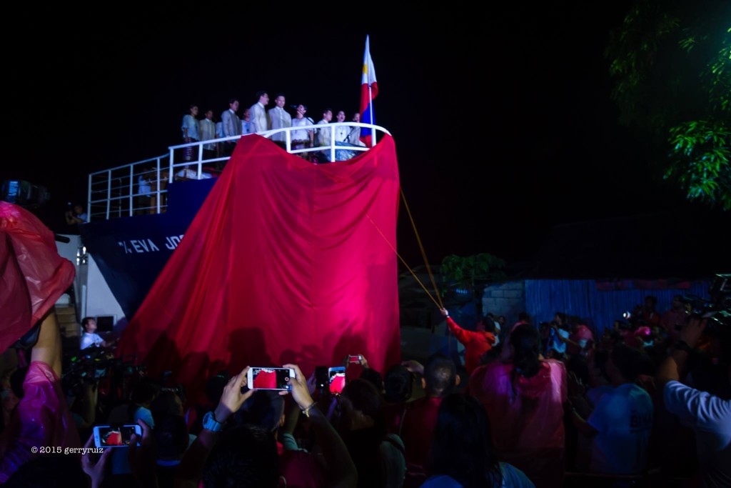 From shipwreck to memorial park. The MV Eva Jocelyn, a commercial ship that was washed inland during Yolanda’s fury, now stands as a memorial park. Tacloban City Mayor Alfred Romualdez unveiled the the memorial on Nov. 7, 2015.  (Photo by: GERRY RUIZ)   