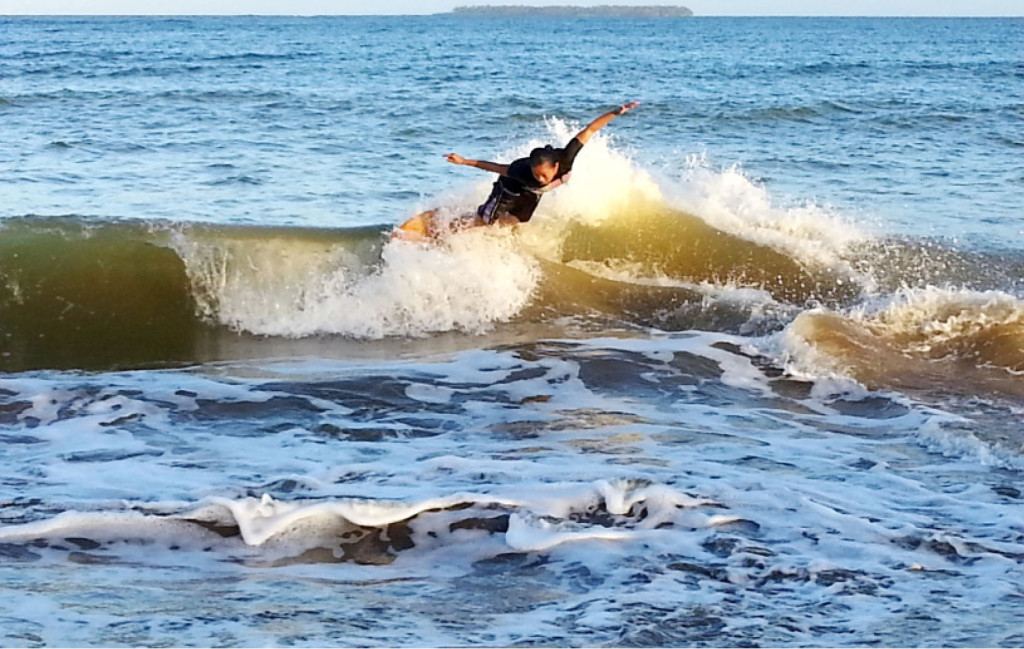 Huge waves at the Dangkalan Beach Resort in Taft, Eastern Samar makes it an ideal site for a skimboarding competition.