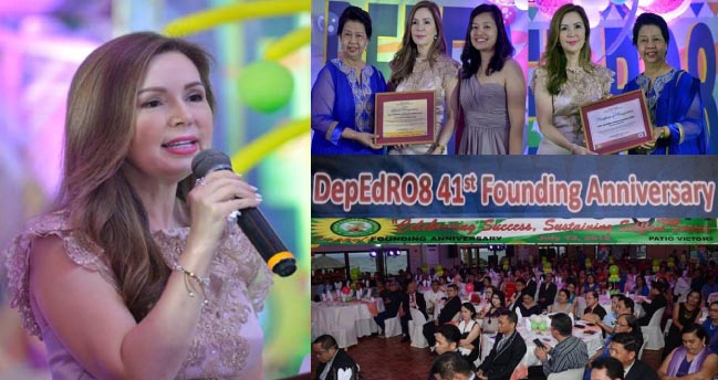 Tacloban City Mayor Cristina Gonzales Romualdez appeals to educators to train the youths to be God-fearing and law abiding citizens. Romualdez attebnded the 41st founding anniversary of the Department of Education.(TISAT)