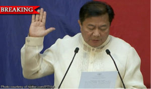 House Speaker Pantaleon Alvarez took his oath as Speaker of the House of Representatives on July 25, 2016.