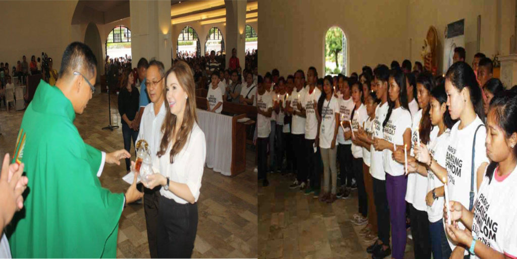 HOLY MASS - In celebration of t he 99th birthday of former President Ferdinand Marcos, a holy mass was offered by Tacloban City officials led by City Mayor Cristina G. Romualdez , private sector, students and supporters of the late leader. MEL CASPE