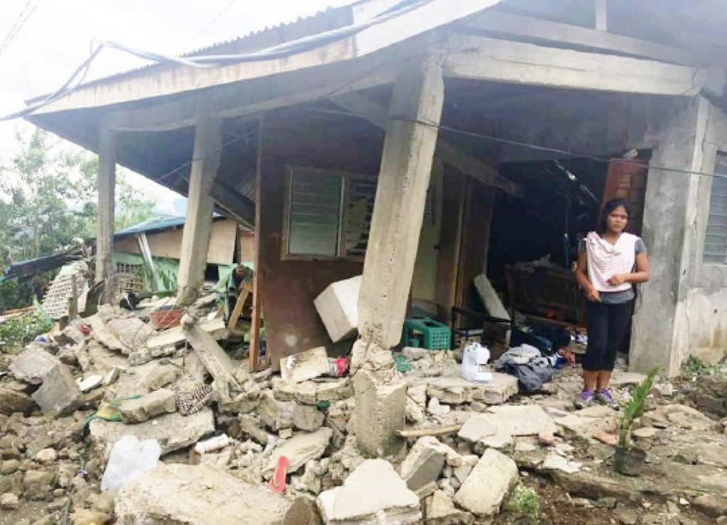 The National Housing Authority is ready  to build houses for families whose houses were destroyed by the 6.5 magnitude quake but has to wait until clear number of families is settled by the Ormoc city government and the Regional Disaster Risk Reduction Management Council. Photo shows how a house destroyed by the July 16 tremor. (City Government of Ormoc FB)