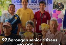 97 elderly residents in Borongan City receive P10,000 cash gifts from gov’t