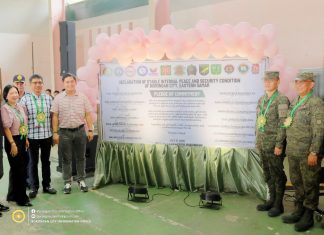 Borongan City declared insurgency-free, placed under stable peace and security status